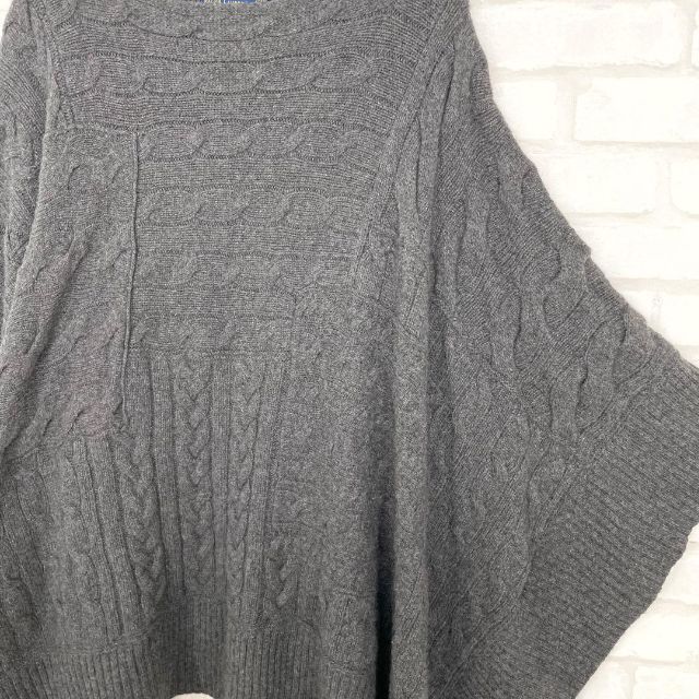 カシミヤ混ラルフローレン レディース ケーブルニットポンチョ