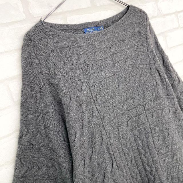 カシミヤ混ラルフローレン レディース ケーブルニットポンチョ