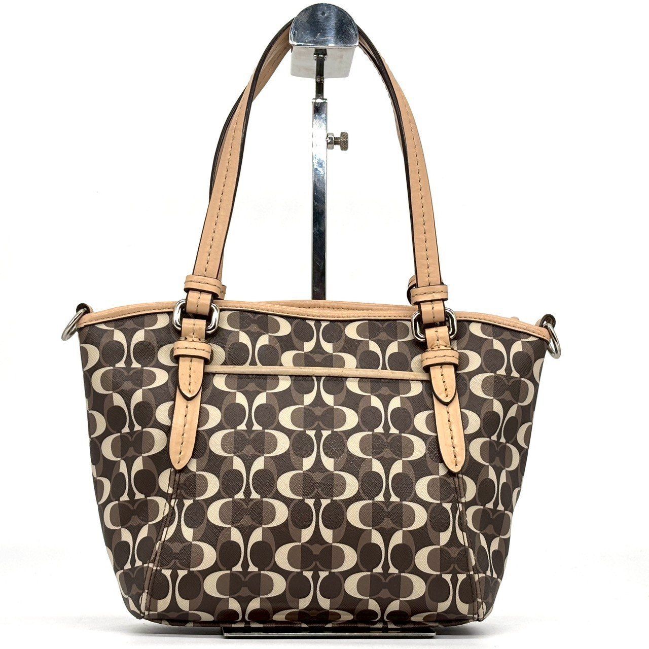 ★美品★ COACH 2WAY PVCレザー ショルダーバッグ シグネチャー COACH コーチ シグネチャー2wayショルダーバッグ ブラウン ブラック