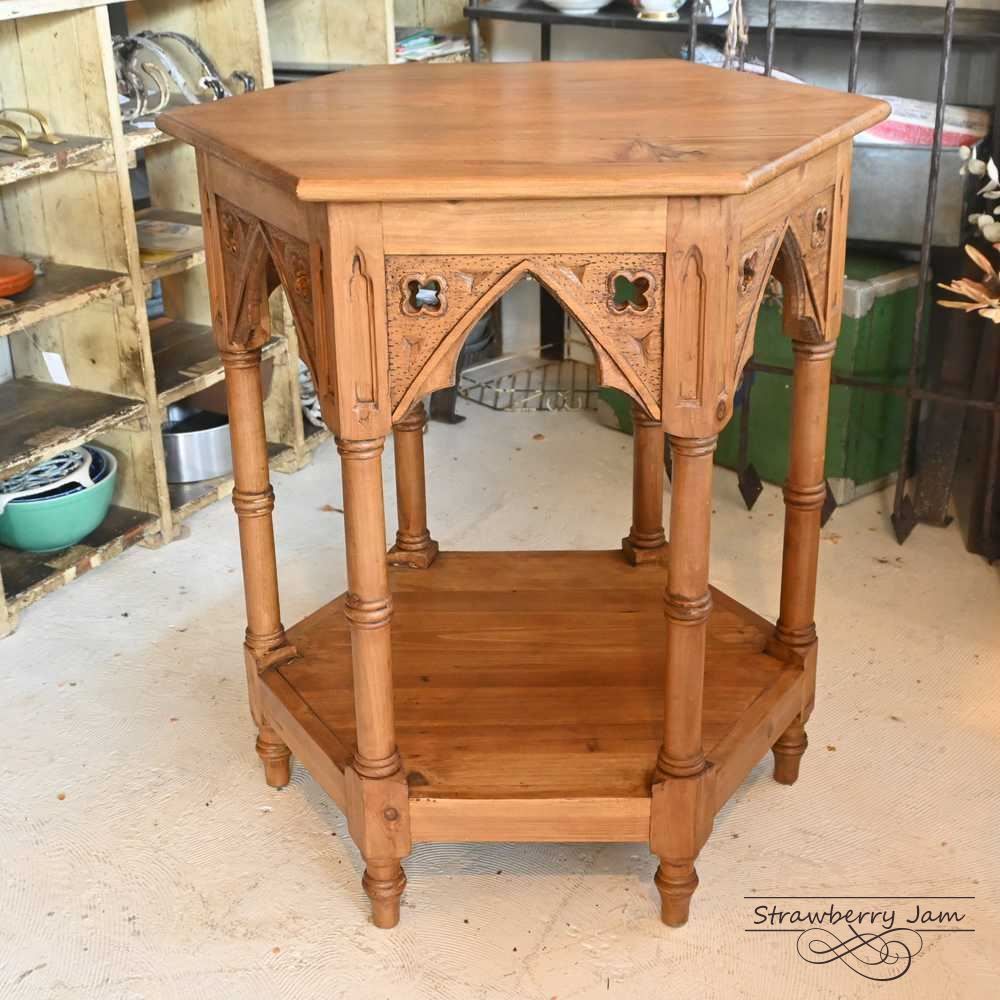 IFU-412 英国アンティーク カフェテーブル コーヒーテーブル スモールテーブル 花台 教会 サイドテーブル イギリス MARWIL-DEMENAGEMENTS_CH