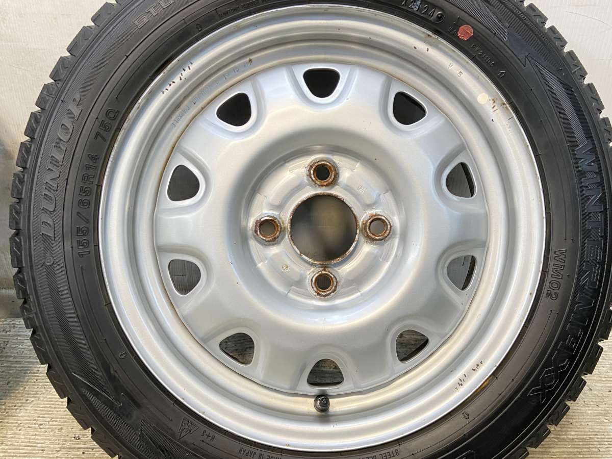  155 65 R 14 ダンロップ ウィンターマックス WM 02 TOPY V 5 x 4 100 4穴 タイヤ スタッドレスタイヤ ホイールセット 4本セット w タイヤ ホイールセット タイヤ ホイール