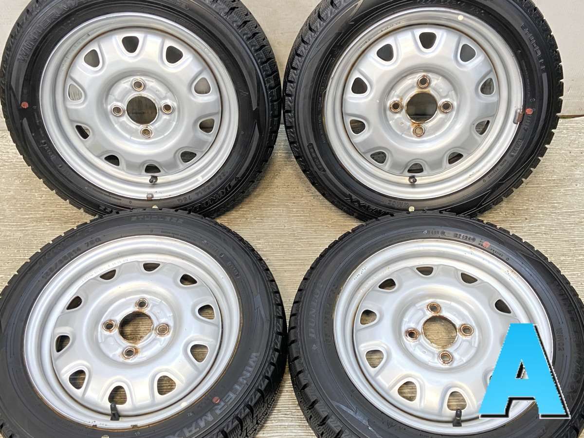 155 65 R 14 ダンロップ ウィンターマックス WM 02 TOPY V 5 x 4 100 4穴 タイヤ スタッドレスタイヤ ホイールセット 4本セット w