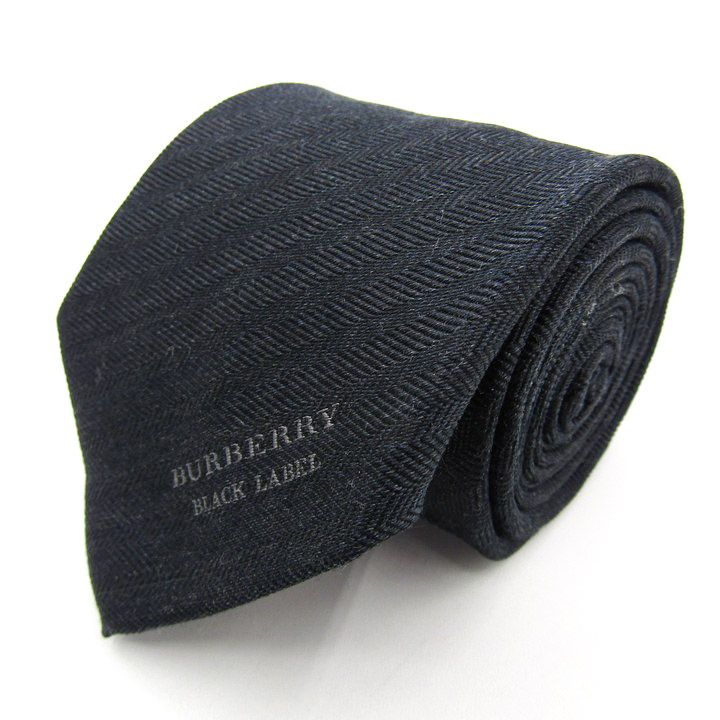バーバリーブラックレーベル ブランドネクタイ ロゴ ストライプ柄