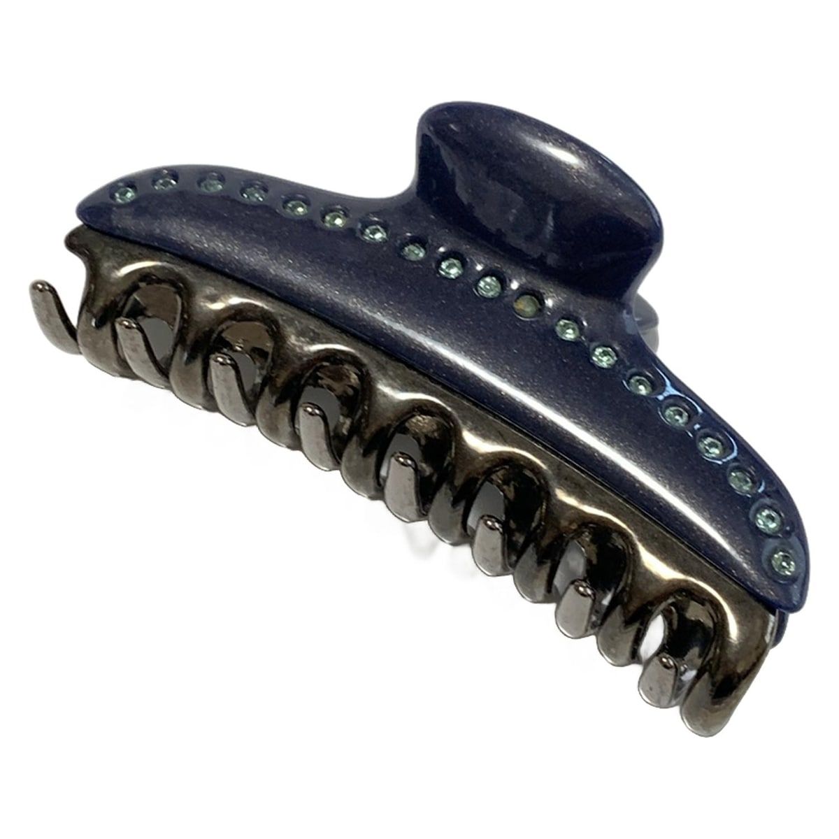 acca アッカ アクセサリー - ネイビー×ブロンズ ヘアクリップ|ラインストーン