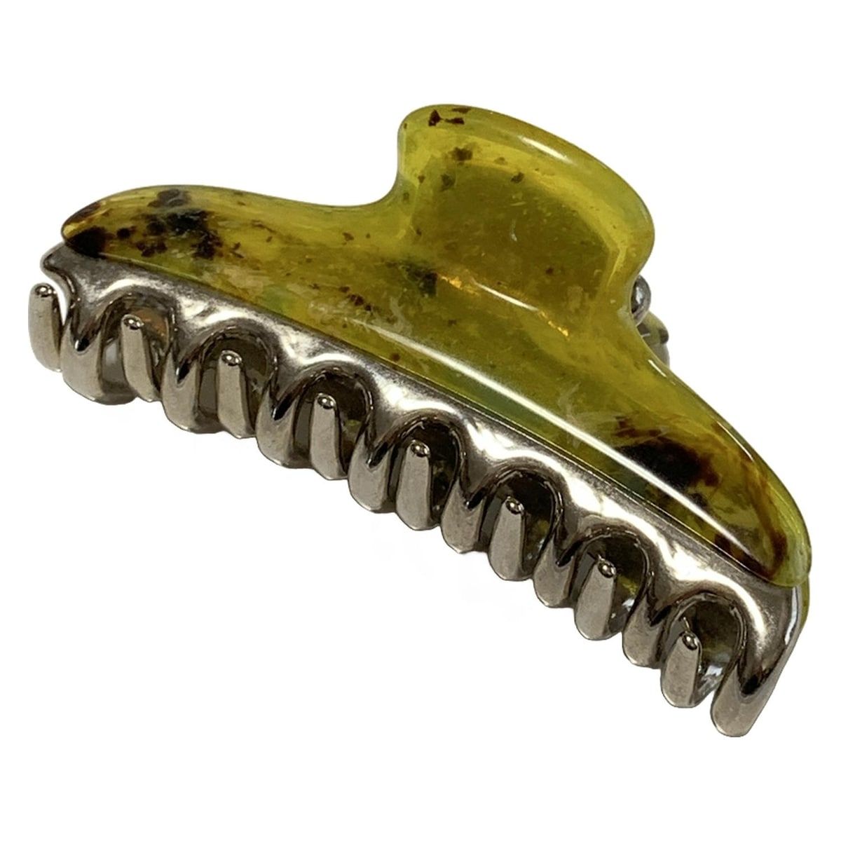 acca アッカ アクセサリー - イエロー×ダークブラウン×シルバー ヘアクリップ