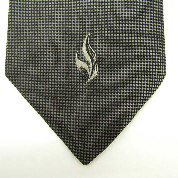 ドミニクフランス クラウン ブランド ネクタイ パネル柄 シルク