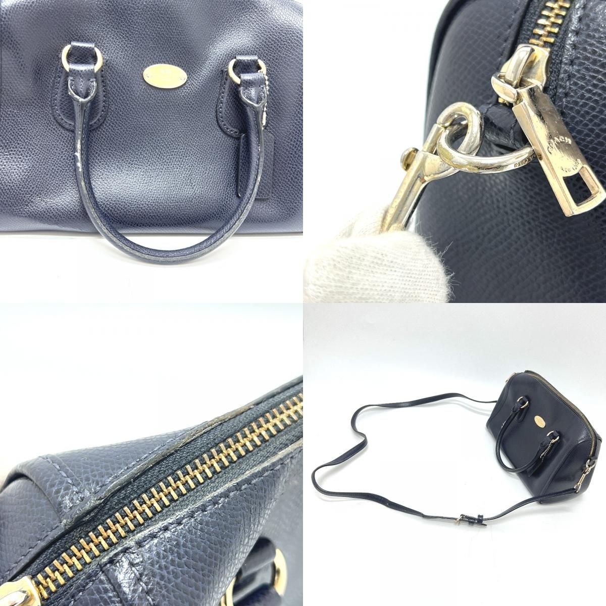 COACH コーチ ボストンバッグ ロゴ レザー ネイビー DECORATOM_COM_BR