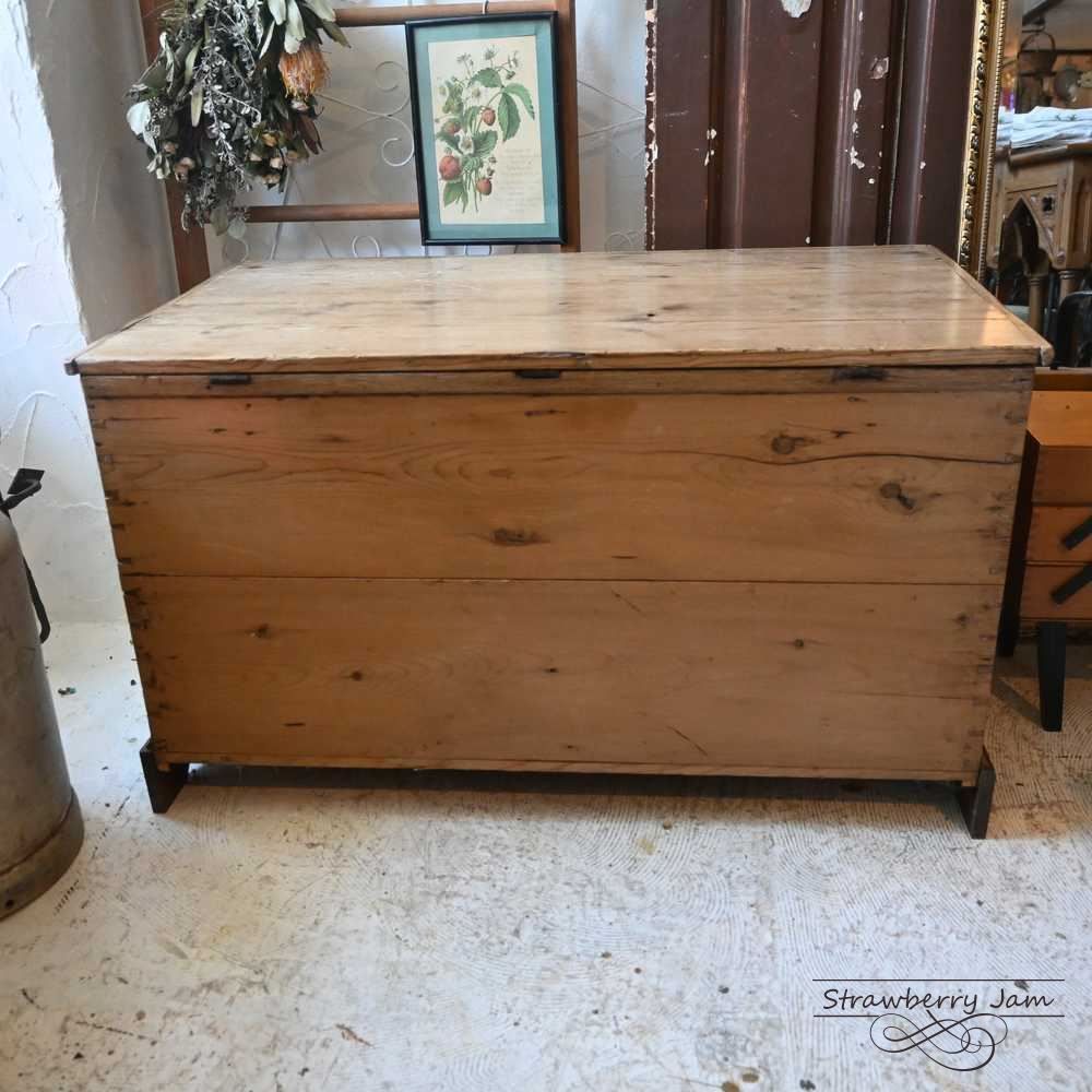 IFU-410 英国アンティーク パインチェスト 収納ボックス チェスト リネンボックス 引き出し 収納 ベンチ 花台 センターテーブル パイン イギリス MARWIL-DEMENAGEMENTS_CH