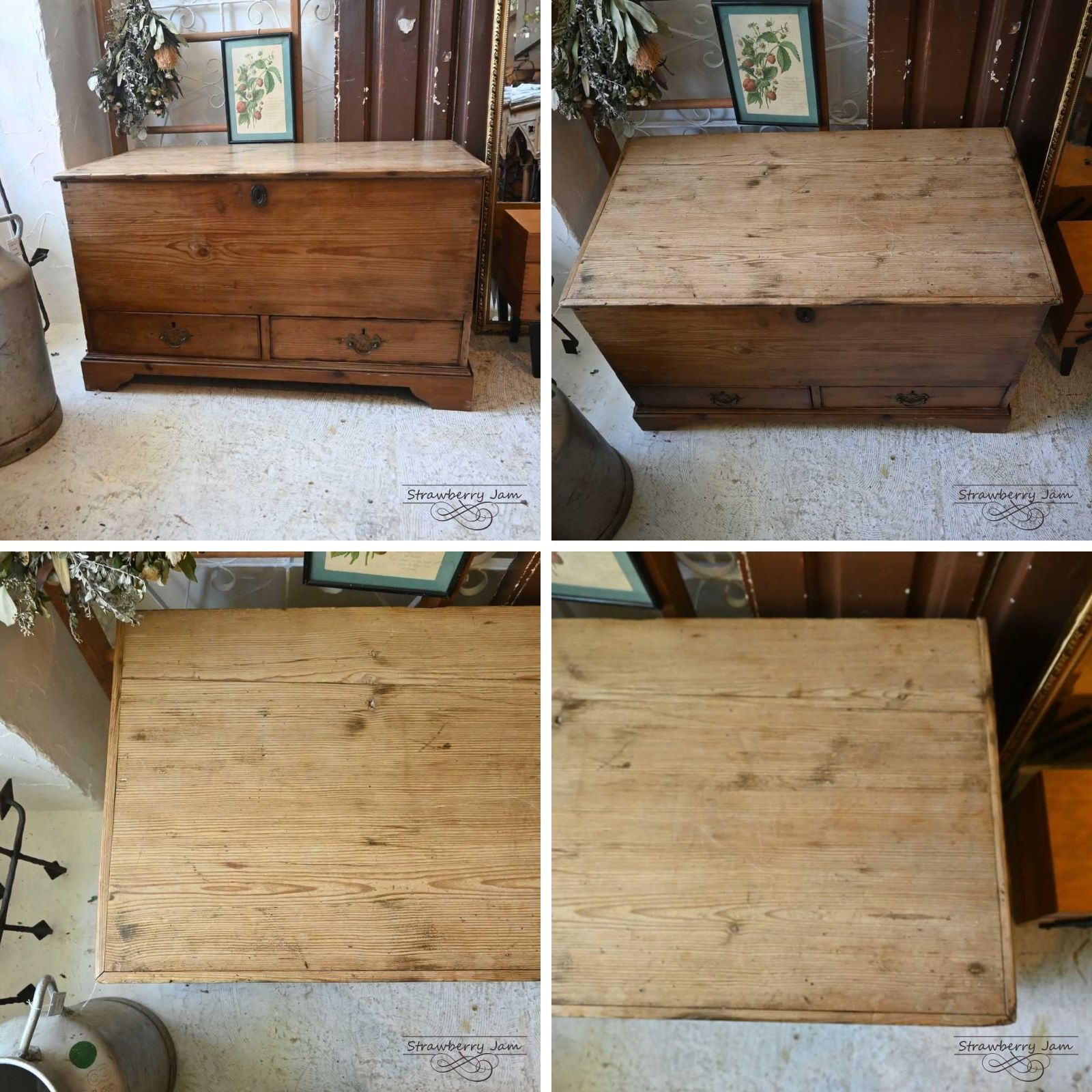 IFU-410 英国アンティーク パインチェスト 収納ボックス チェスト リネンボックス 引き出し 収納 ベンチ 花台 センターテーブル パイン イギリス