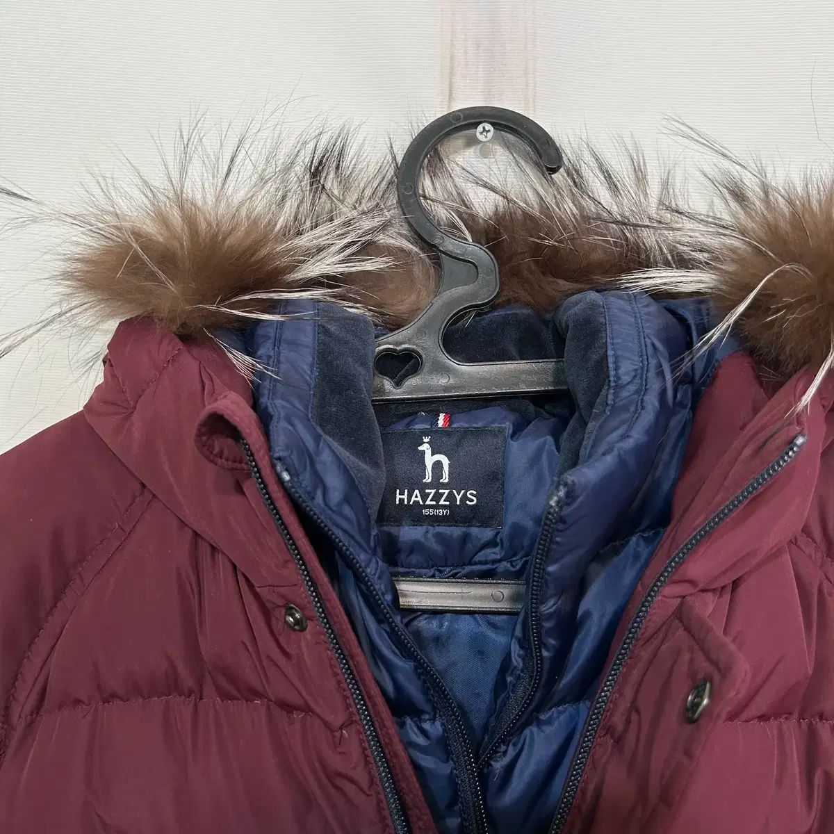 HAZZYS ヘジス キッズ ガチョウファー ロングダウンジャケット 155