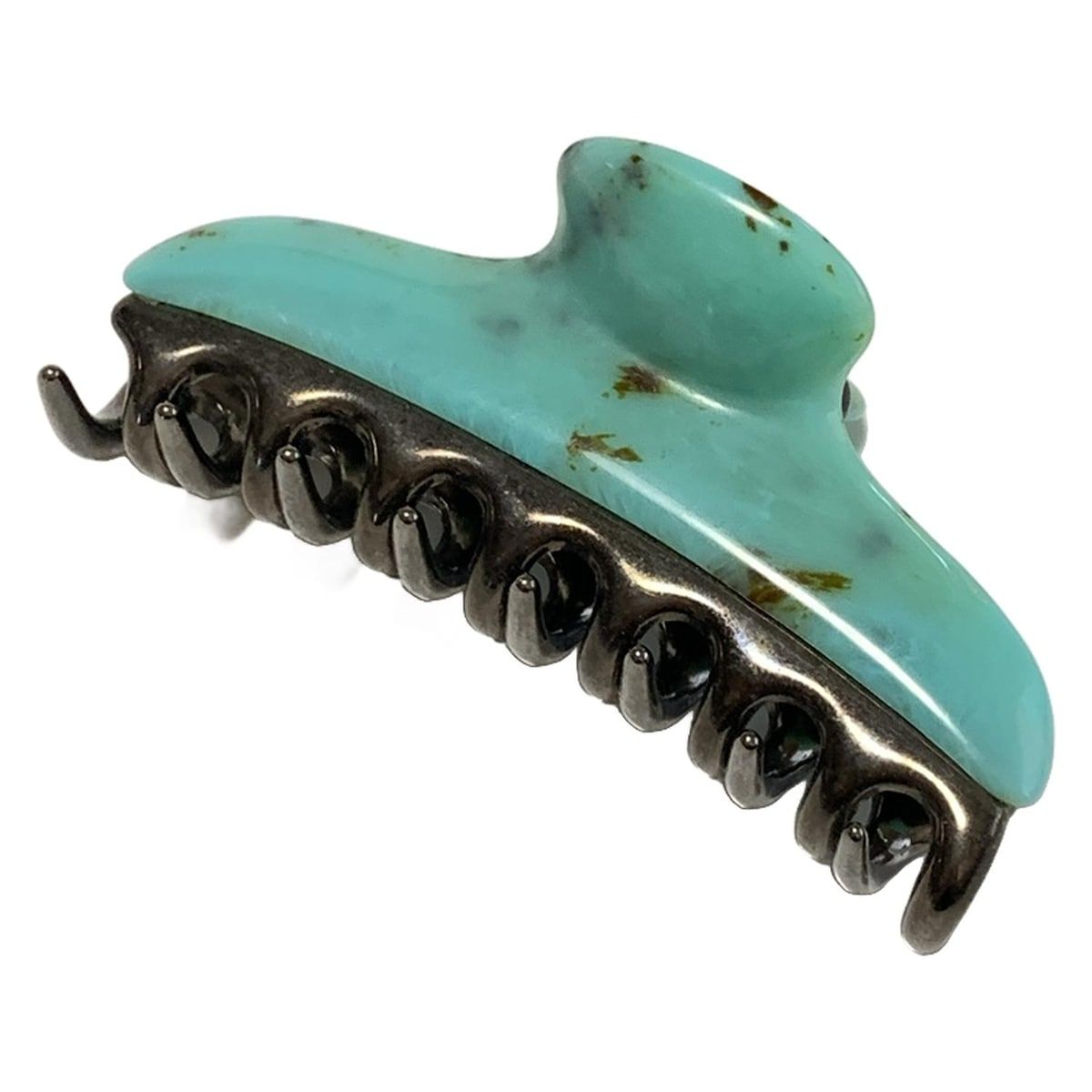 acca アッカ アクセサリー - ターコイズブルー×ダークブラウン×ブロンズ ヘアクリップ