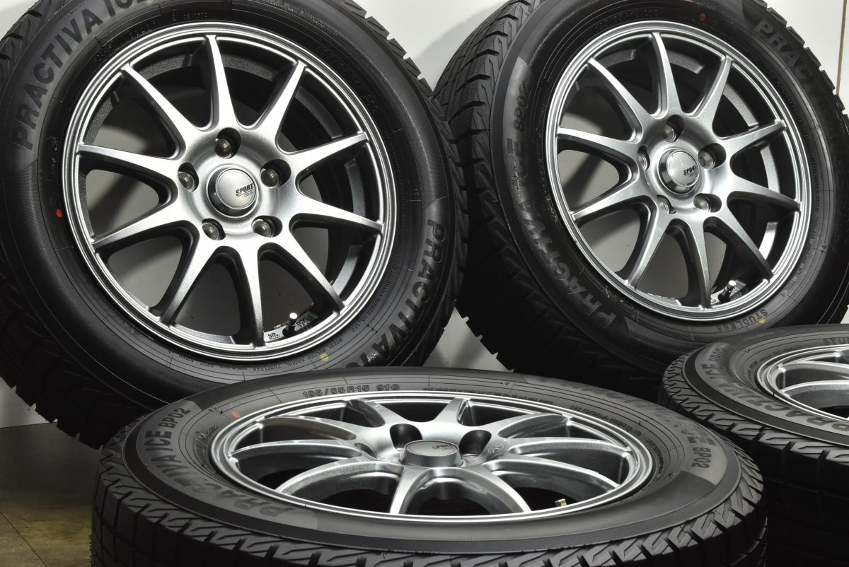 バリ溝 SPORT ABELIA 15 in 6 J 53 PCD 114 3 プラクティバアイス BP 02 195 65 R 製 ノア ヴォクシー ステップワゴン