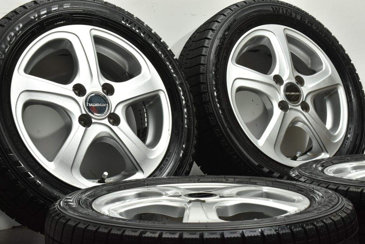 超バリ溝 バルミナ 14 in 4 5 J 45 PCD 100 ダンロップ ウィンターマックス WM 03 155 65 R N BOX ワゴンR アルト タント デリカミニ