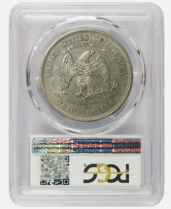 1876年 S T 1ドル シルバートレードドル PCGS AU55 コイン