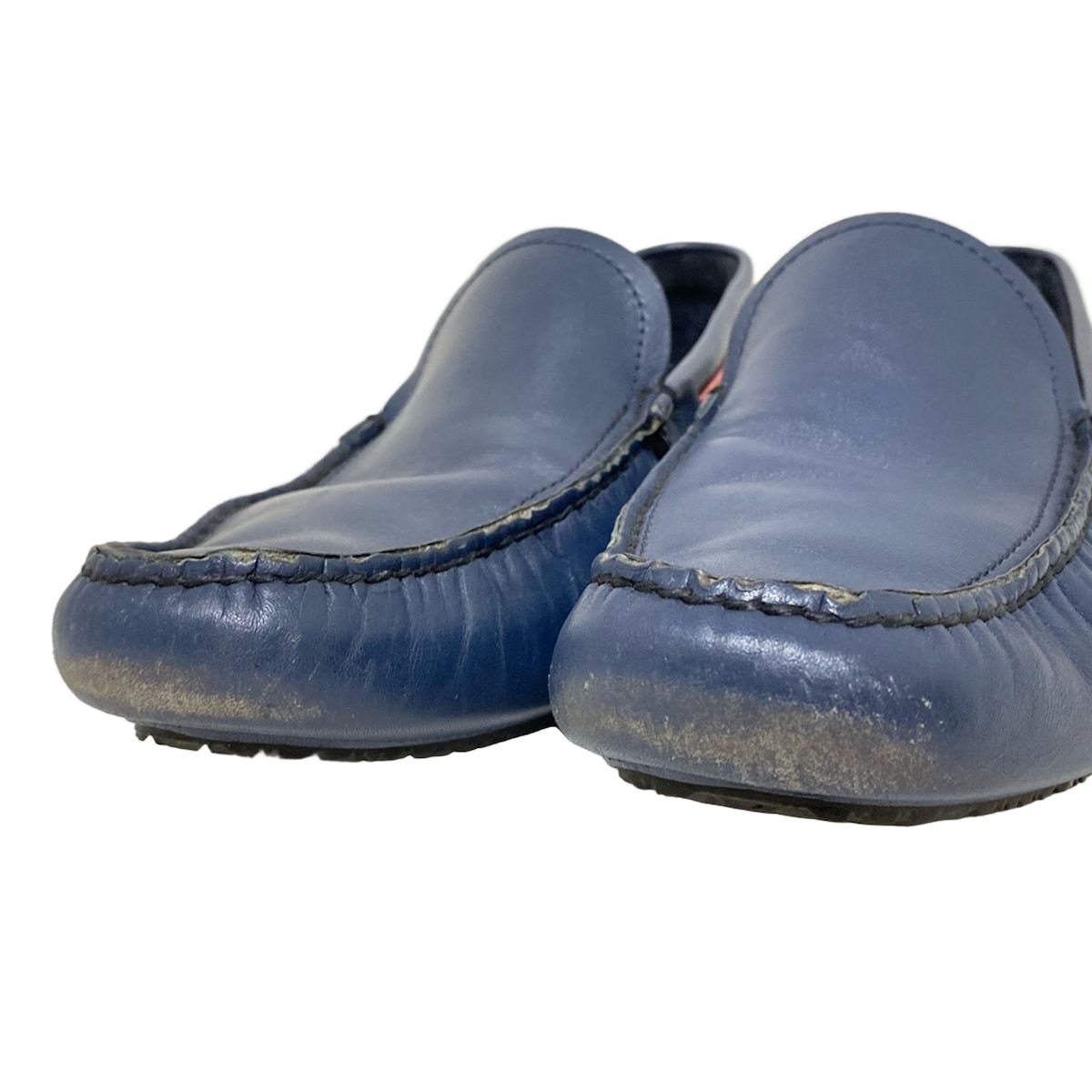  Silvano Mazza シルバノマッツァ ローファー 8 メンズ - ネイビー×レッド レザー ローファー ブーツ 革靴