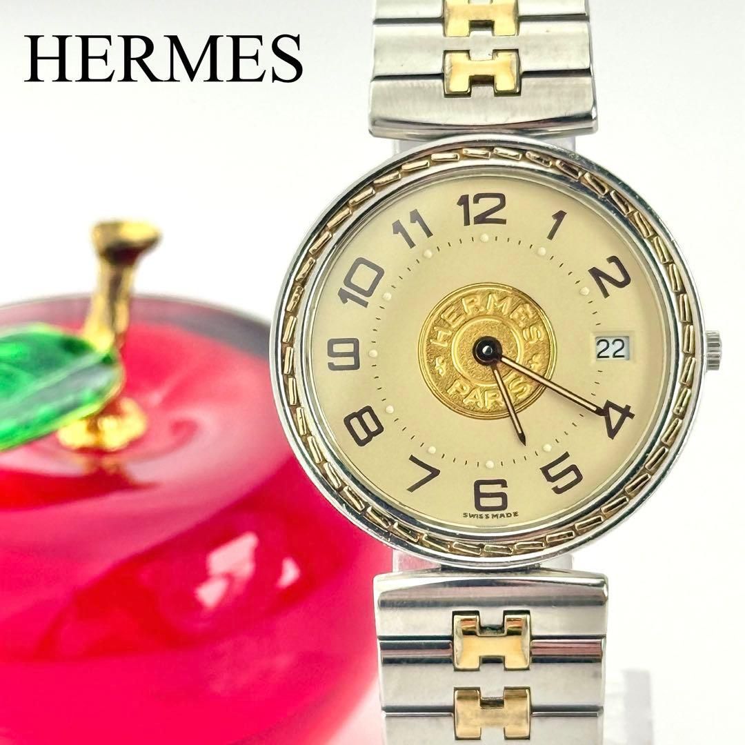 エルメス セリエ デイト ラウンド 電池 レディース 腕時計 893