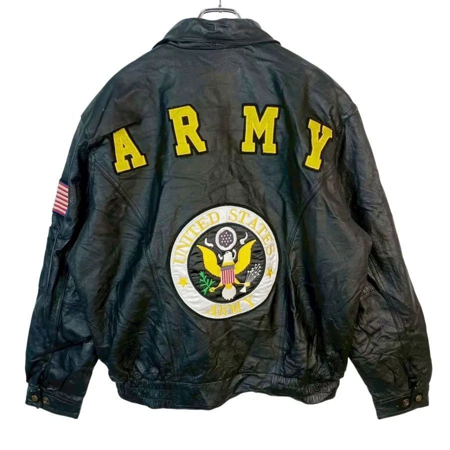 USA Leather米軍アメリカ軍U.S.ARMY中綿入り本革リアルレザー