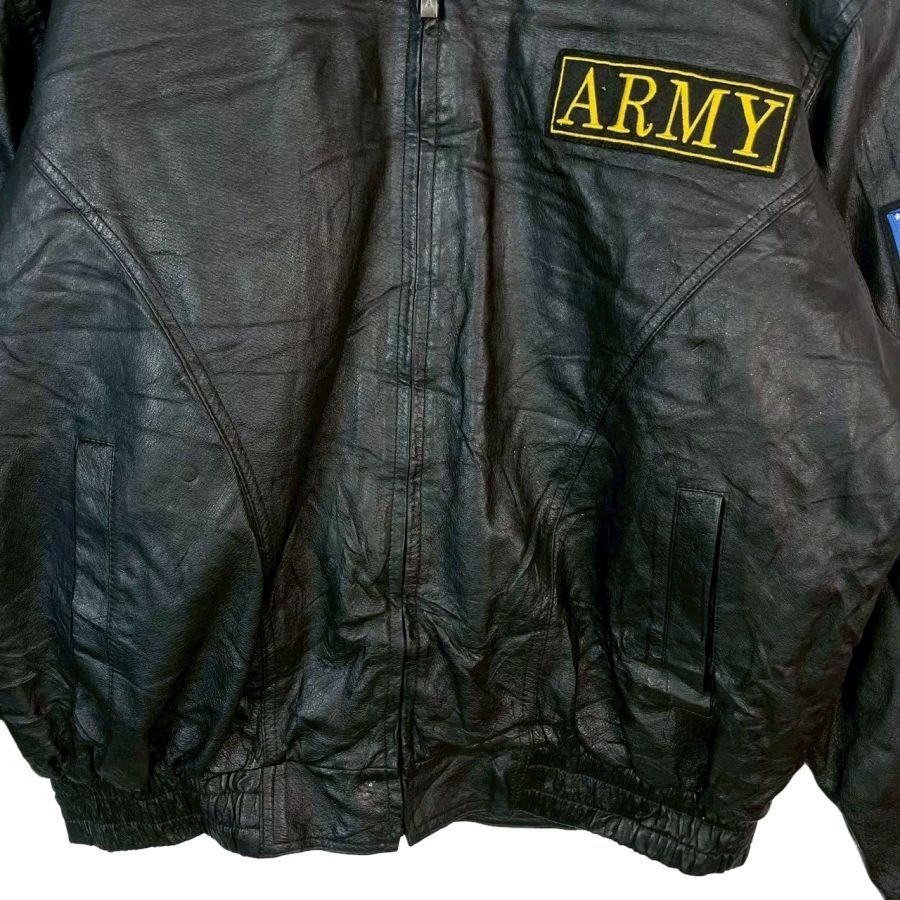 USA Leather米軍アメリカ軍U.S.ARMY中綿入り本革リアルレザー USA Leather米軍アメリカ軍U.S.ARMY中綿入り本革リアルレザー