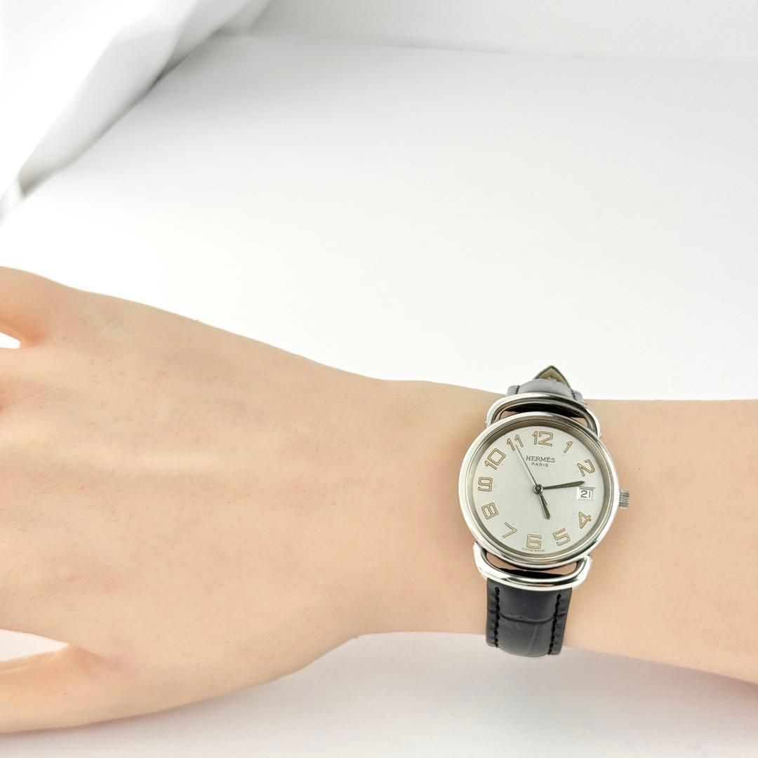 エルメス プルマン デイト ベルト 電池 レディース 腕時計 164