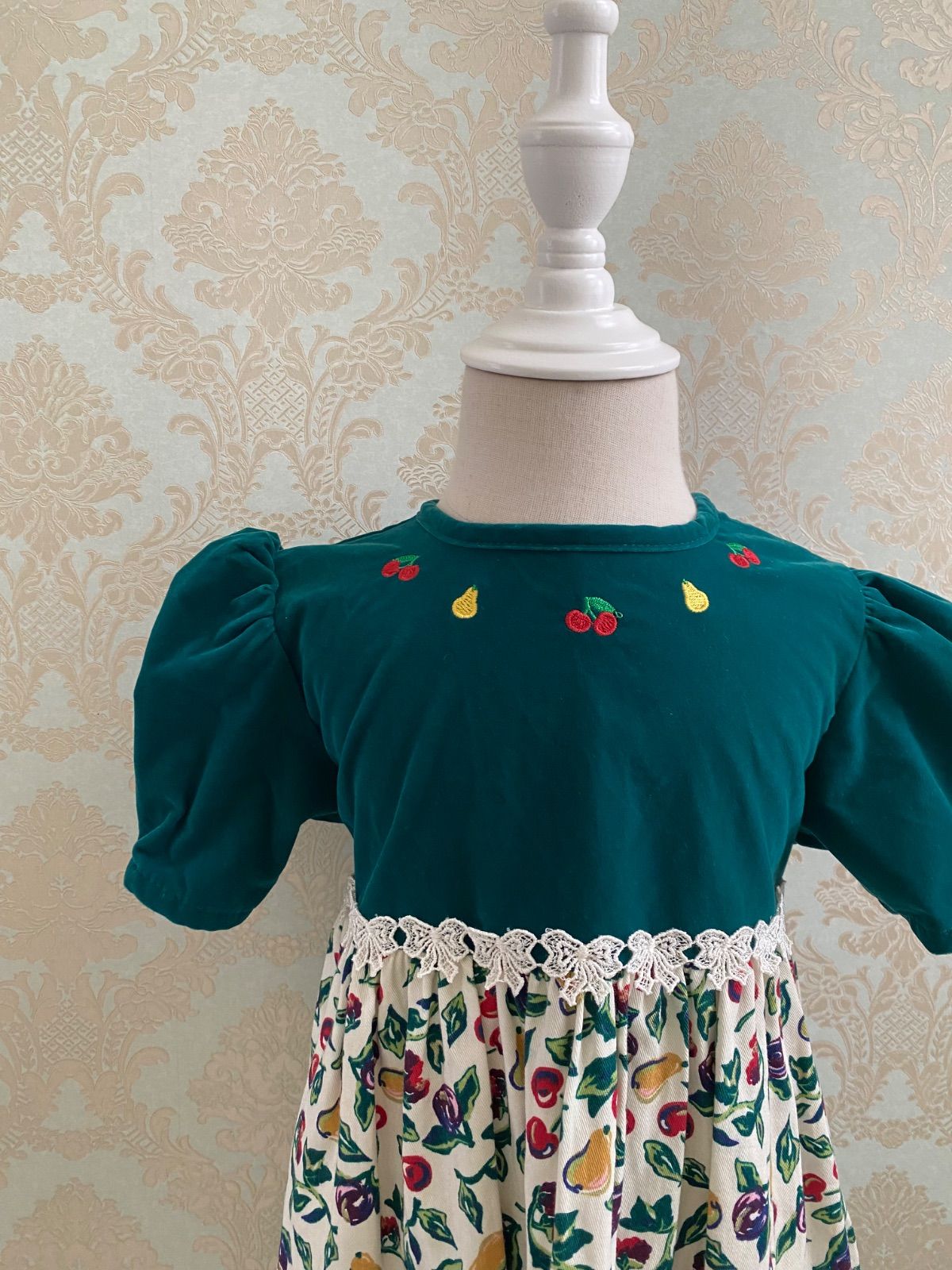 Size 120】vintage オシュコシュ ワンピース フルーツ柄 ワンピース