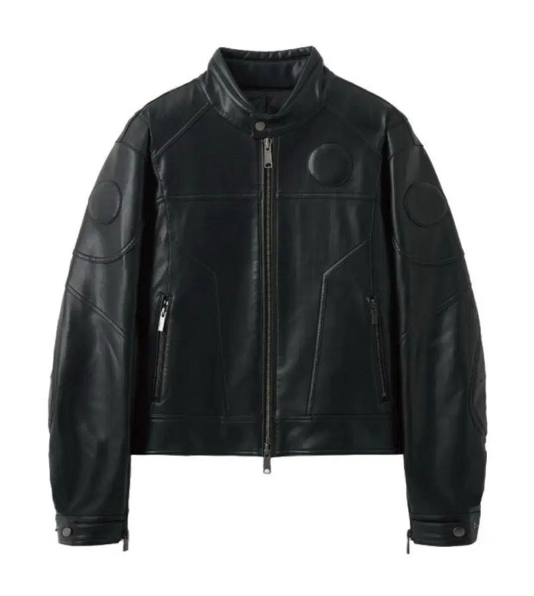 NOIRER オーバーサイズ マルチ パネル バイカージャケット 48