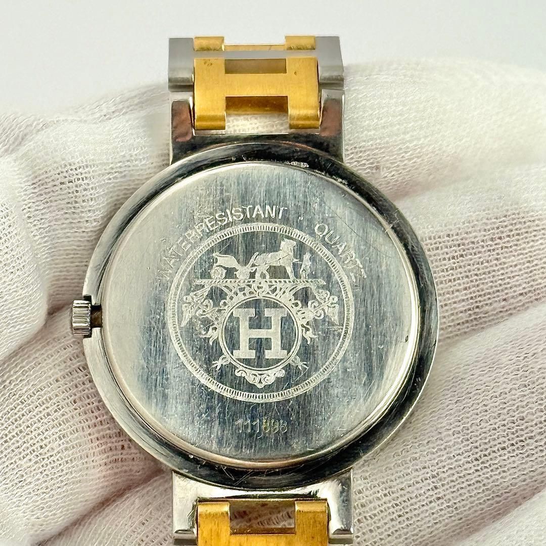 エルメス クリッパー Hベルト ラウンド 新品電池 メンズ 腕時計 875  