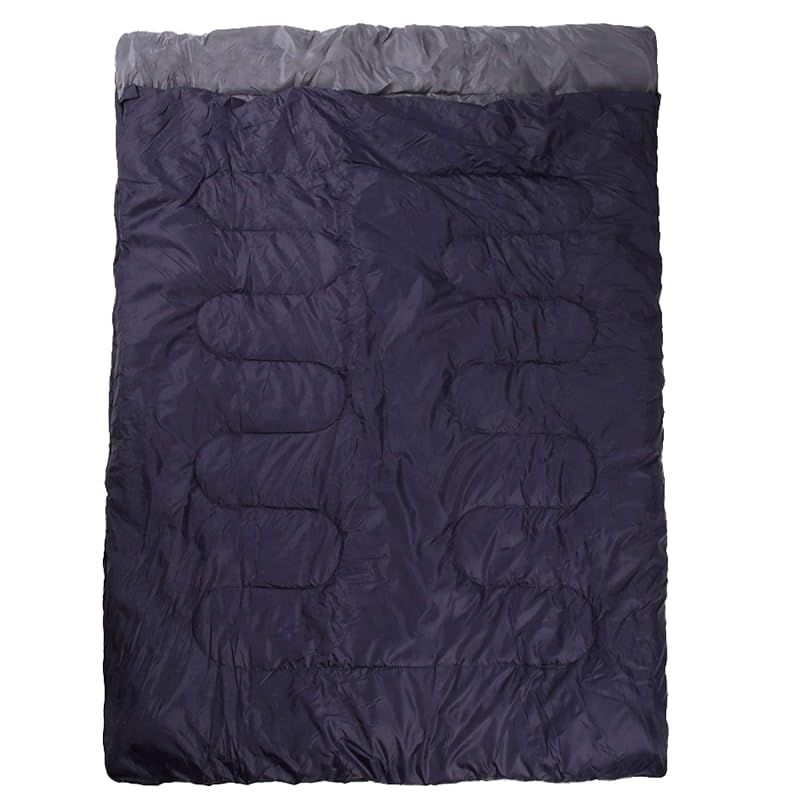 TCEVO テックエボ 二人用 寝袋 シュラフ 連結分割 封筒型 洗える オールシーズン 耐寒-15度 ネイビー