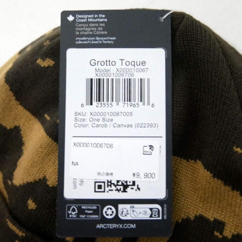 ARC'TERYX アークテリクス 国内正規 25AW Grotto Toque グロットトーク