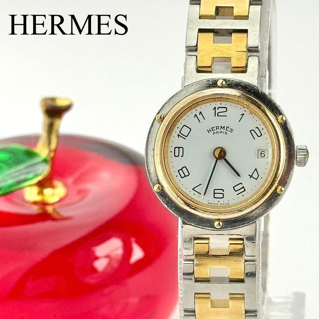 エルメス クリッパー Hベルト ラウンド 電池 レディース 腕時計 099