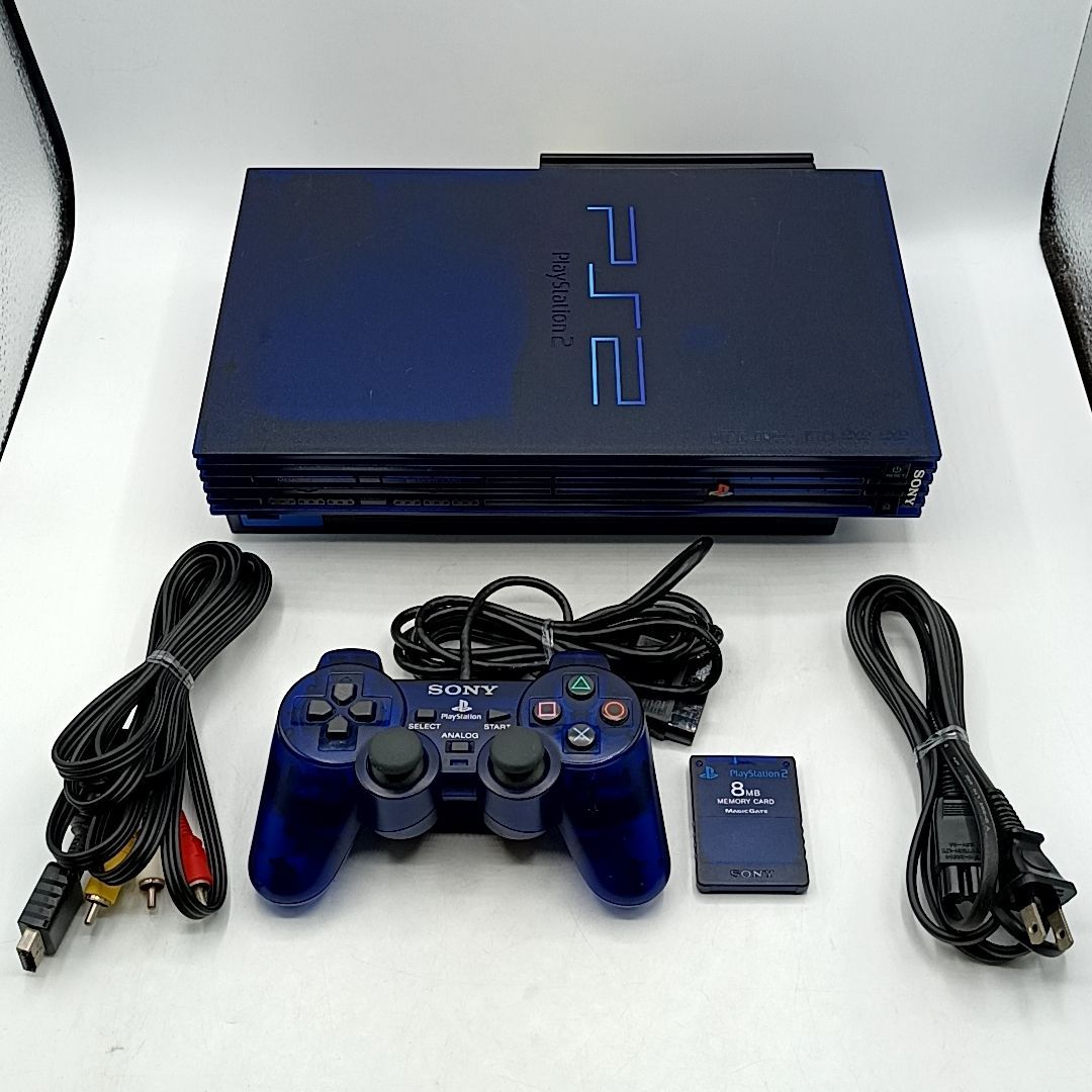 動作品 PS2 Playstation2 BB Pack SCPH-50000 MB NH ミッドナイトブルー 本体一式セット ネットワークアダプタ 40GB HDD付属 メモリ付属 SONY