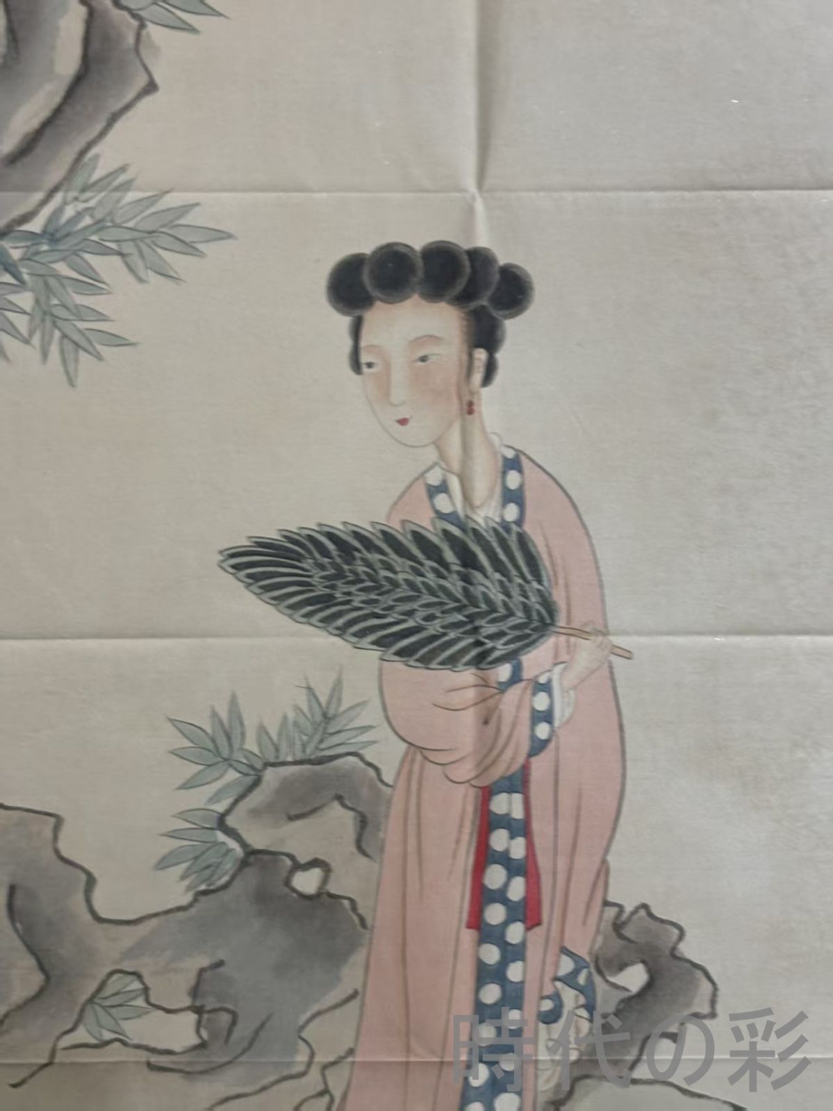 中国古美術 近代絵画 張大千款 仕女図 宣紙 四尺画芯 肉筆 手描き 証書