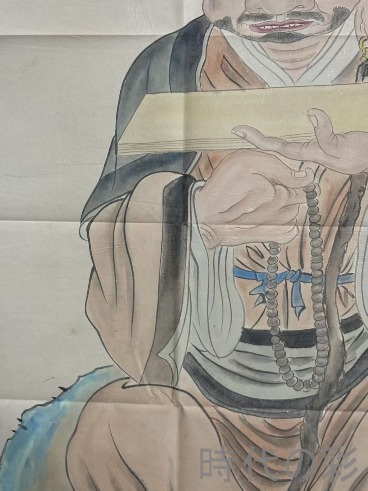 中国古美術 近代絵画 任伯年款 人物画 宣紙 四尺画芯 肉筆 手描き 証書