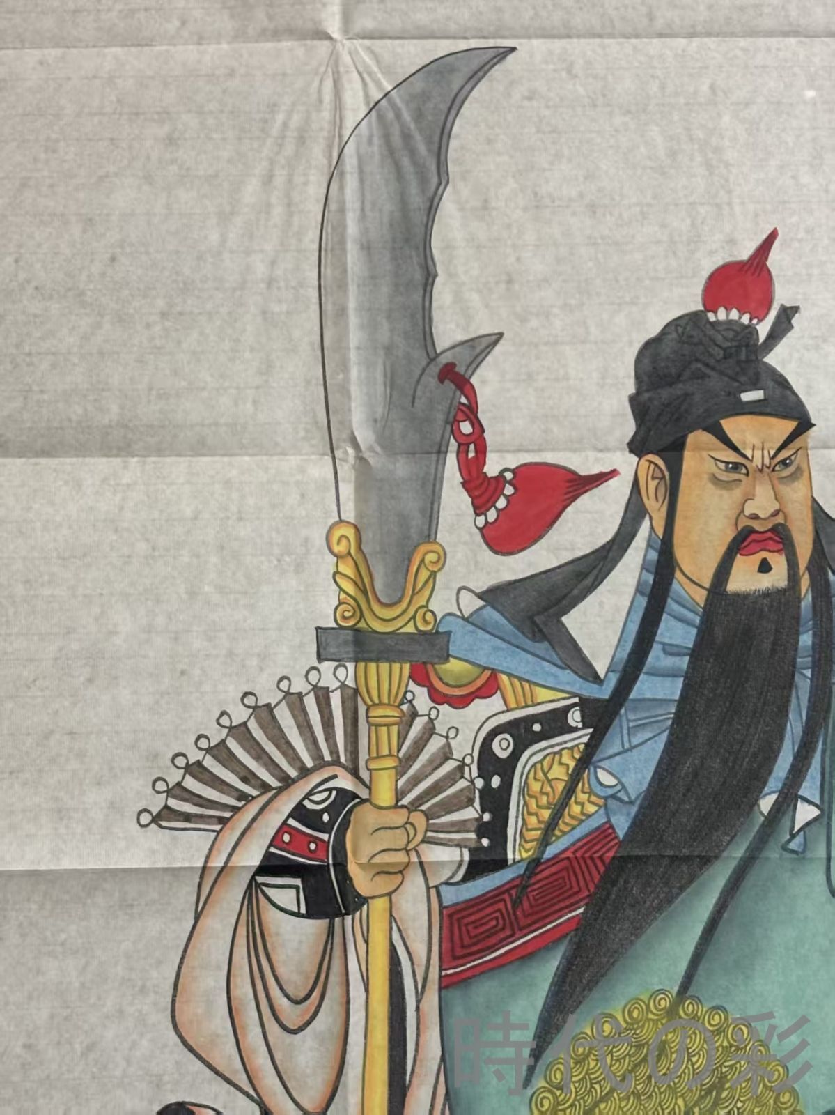 中国古美術 近代絵画 張大千款 義薄雲天図 宣紙 四尺画芯 肉筆 手描き