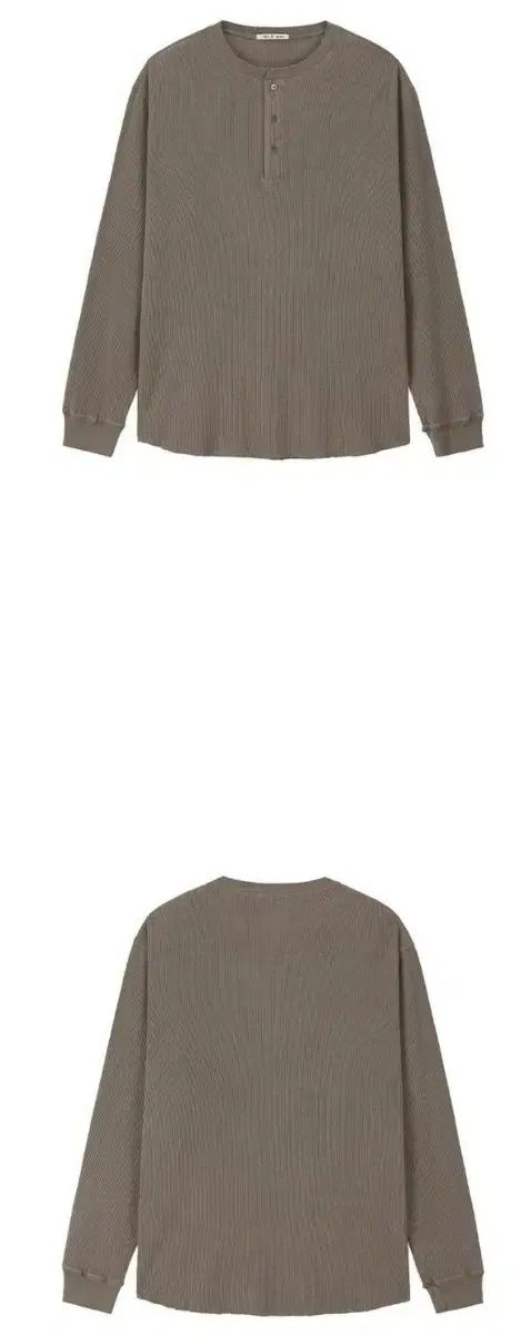 XL ART IF ACTS ガーメント ダイ ウォッフル ヘンリーネック マッド ブラウン