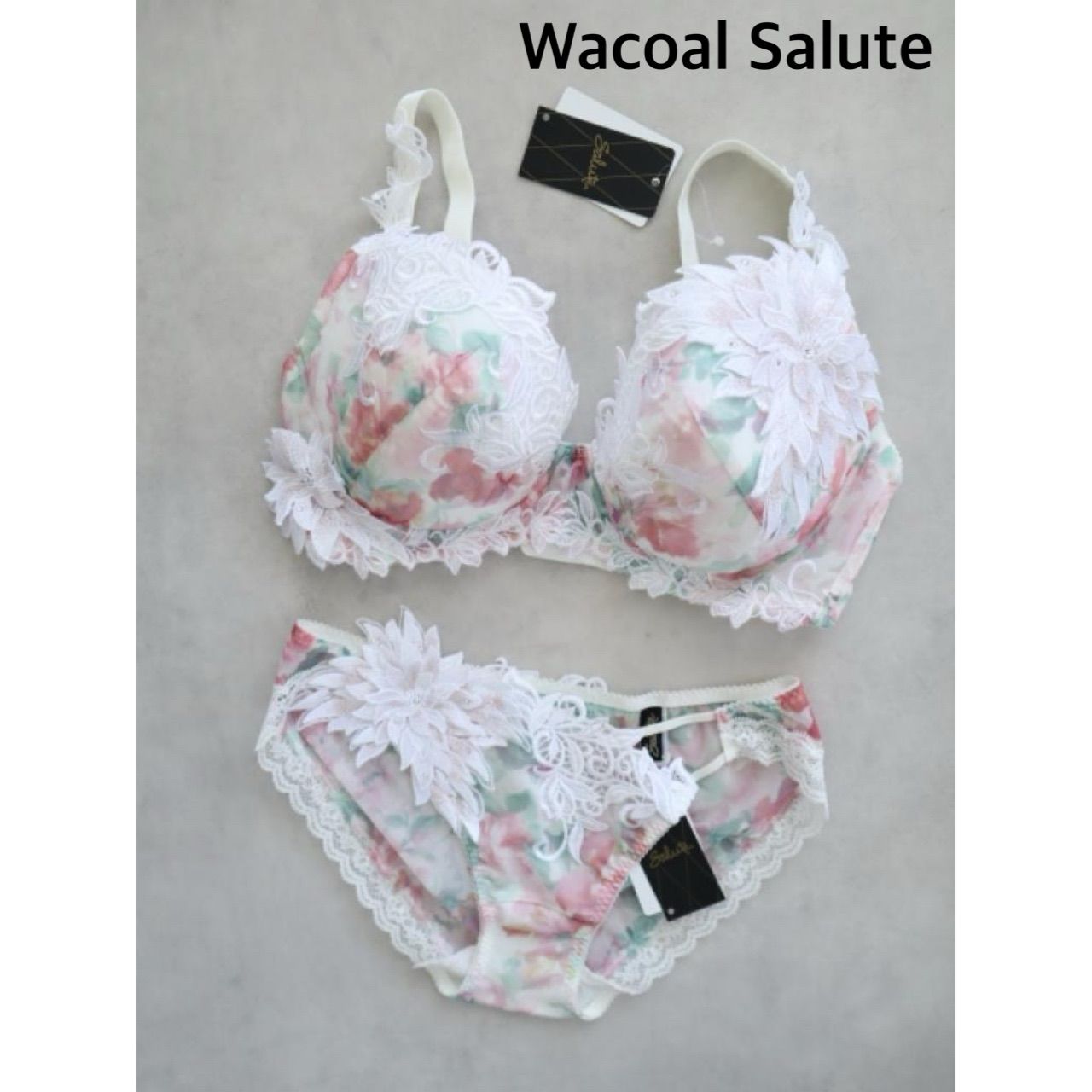 日本製 Wacoal Salute ワコールサルート 62G アールデコプレステージ ブラジャー-ショーツ G75|L 送料込み 6460087