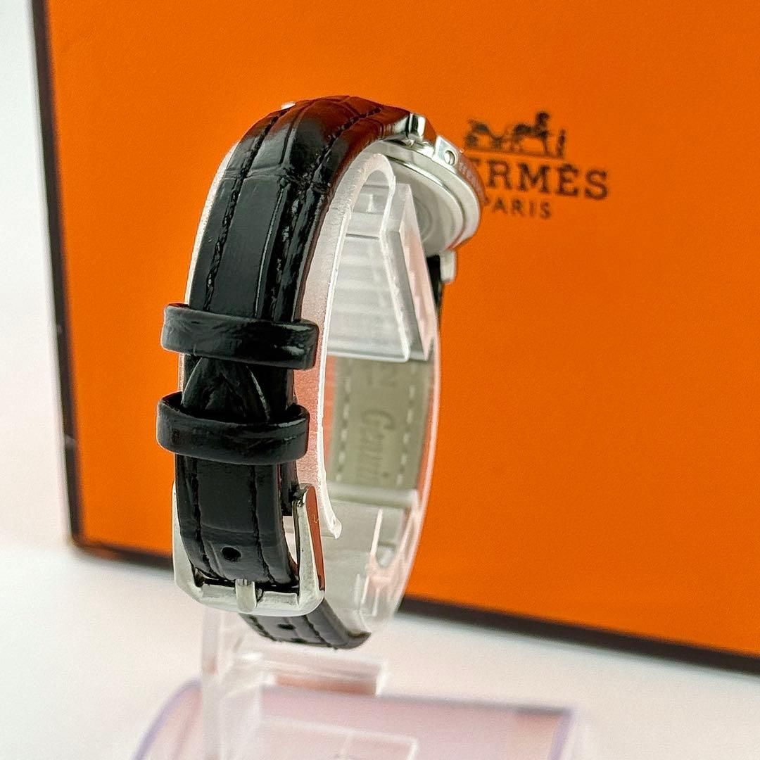 エルメス クリッパー ネイビー 新品ベルト 新品電池 レディース 腕時計