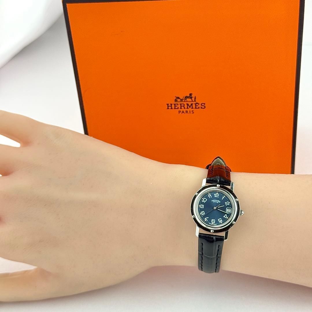 エルメス クリッパー ネイビー 新品ベルト 新品電池 レディース 腕時計 671 エルメス クリッパー ネイビー 新品ベルト 新品電池 レディース 腕時計