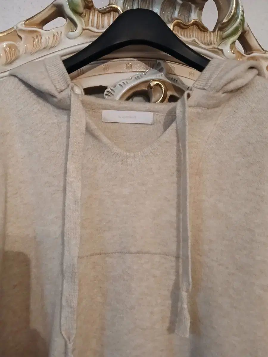 ベージュ ニット フーディー ワイド パンツ セット 66