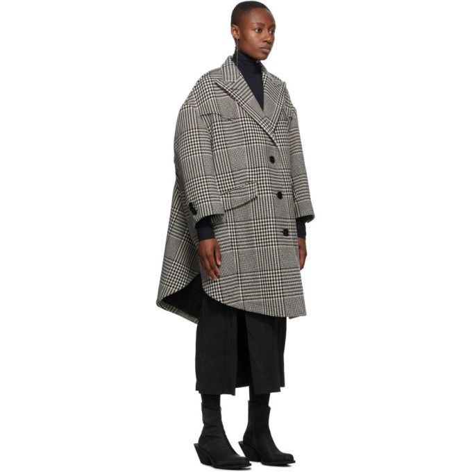 新品同様 MM6 Maison Margiela ウール グレンチェック柄 オーバー