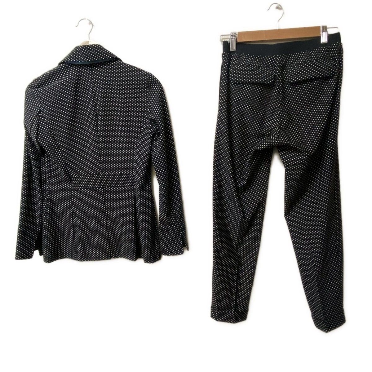 Regina Romantico レジィーナロマンティコ レディースパンツスーツ レディース - 黒×アイボリー ドット柄 ウエストゴム