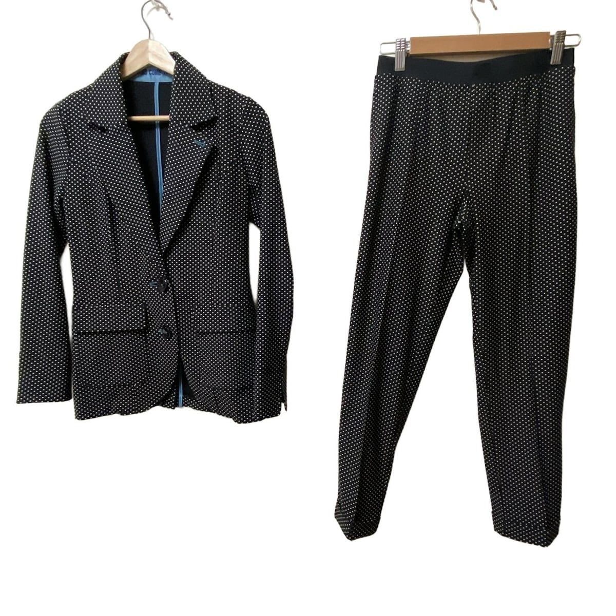 Regina Romantico レジィーナロマンティコ レディースパンツスーツ レディース - 黒×アイボリー ドット柄 ウエストゴム