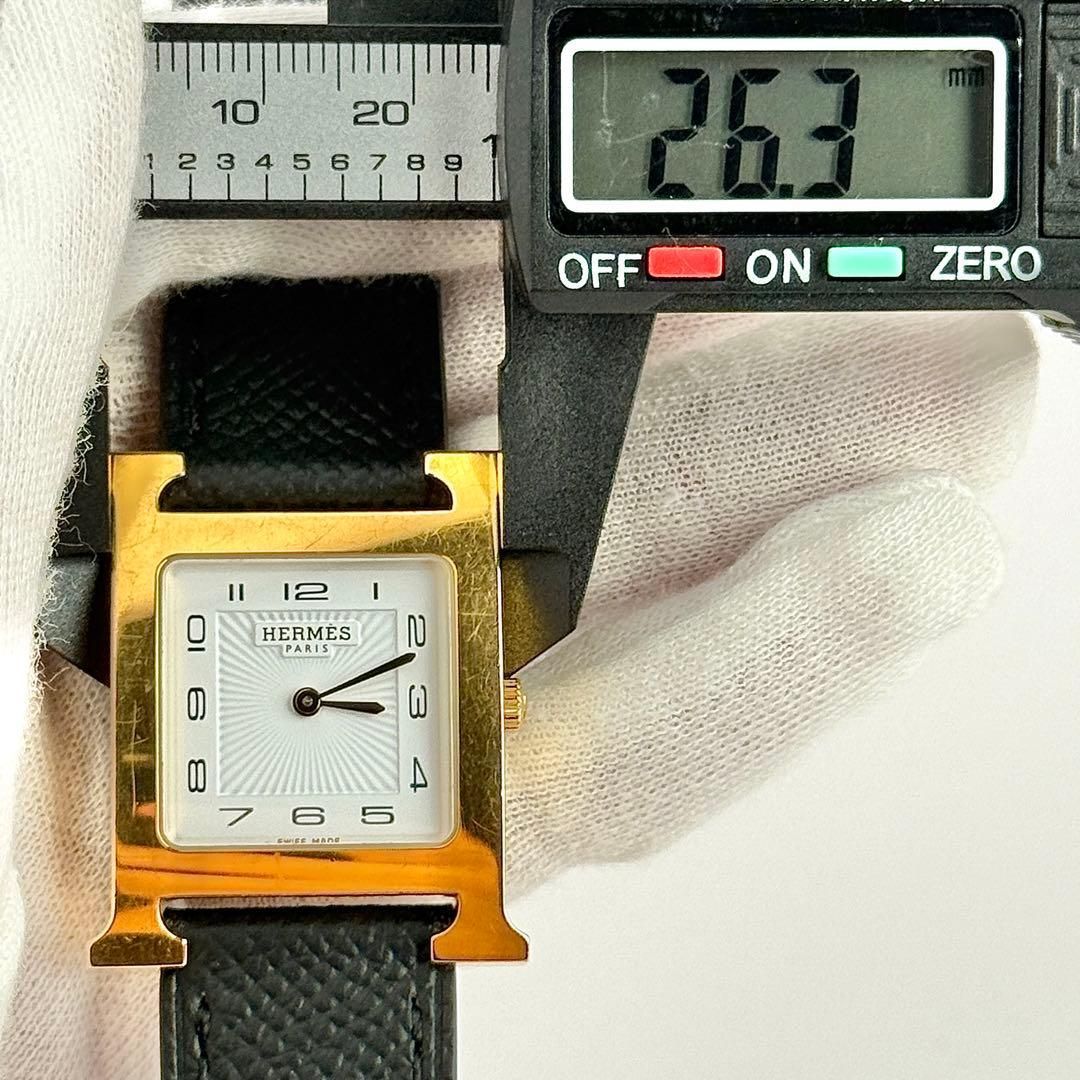エルメス Hウォッチ ゴールド 新品ベルト 新品電池 レディース 腕時計
