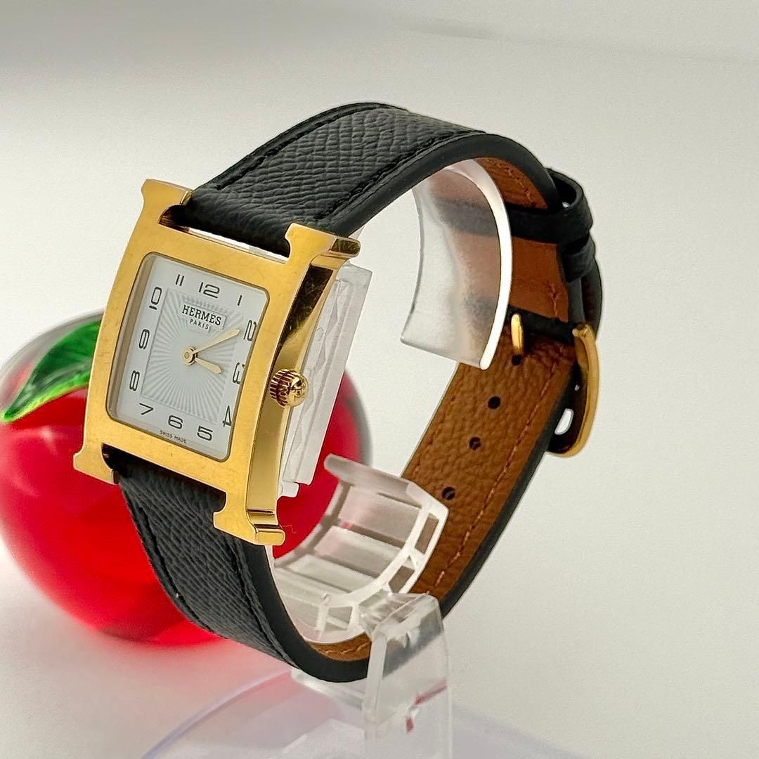 エルメス Hウォッチ ゴールド 新品ベルト 新品電池 レディース 腕時計