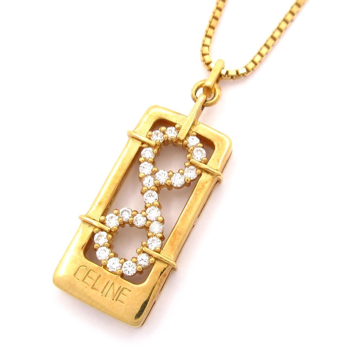 CELINE セリーヌ ネックレス - K18YG×ダイヤモンド ダイヤ0.21カラット