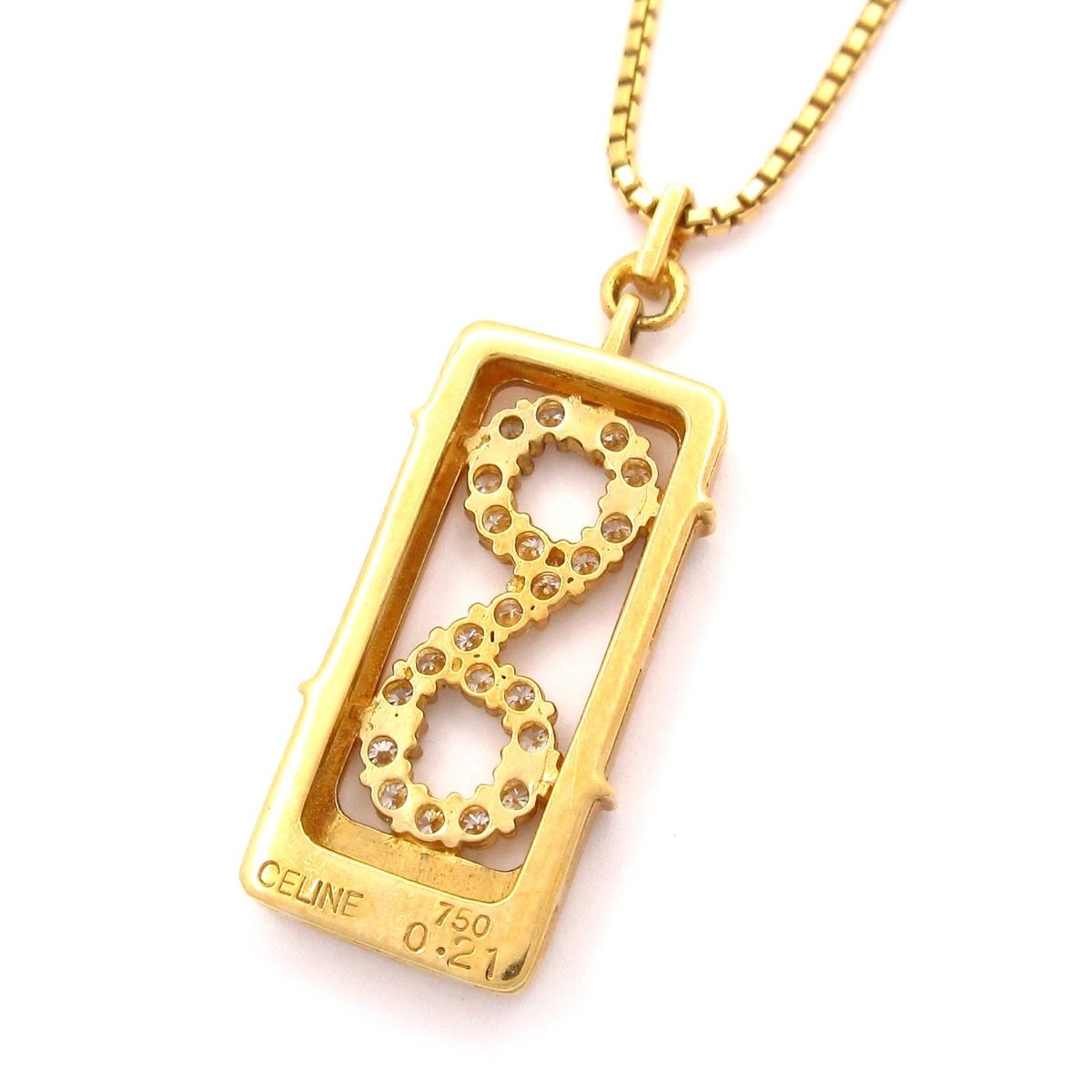  CELINE セリーヌ ネックレス - K 18 YG×ダイヤモンド ダイヤ0.21カラット ネックレス アクセサリー