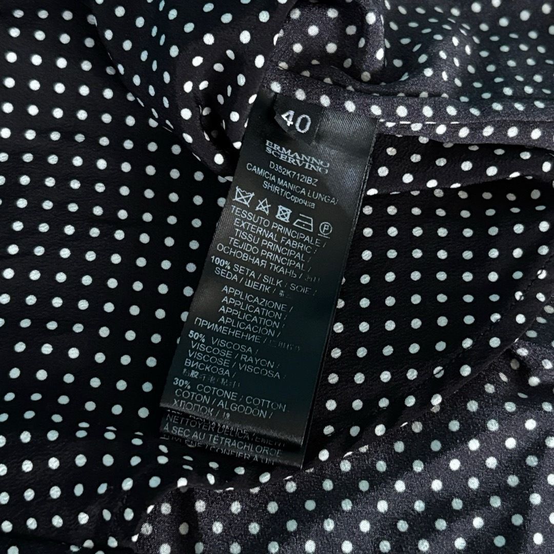 水玉長袖レースシャツ 40