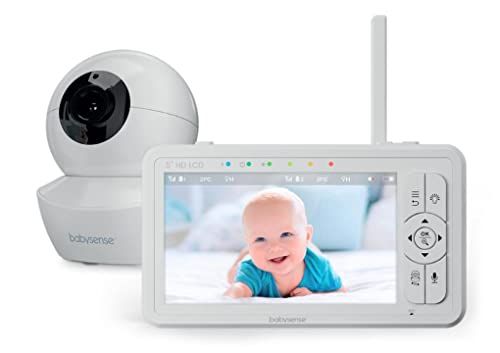 Babysense HD画質ベビーカメラ 見守り ベビーモニター 双方向トーク 室温アラート 2.4 GHz FHSSアプリやWifi不要でセキュリティ万全 上下左右首振りズームカメラ ホワイトノイズ&子守歌 調光ナイトライト搭載 自 eadba9ca