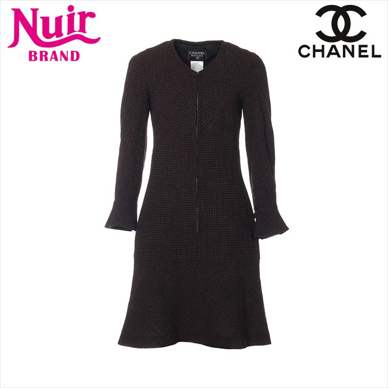 CHANEL シャネル ワンピース ブラック 36サイズ CHANEL #spc シャネル ワンピース 36 黒 白 半袖 ストライプ