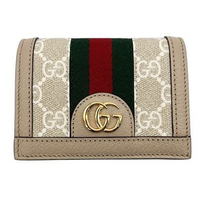 GUCCI グッチ GGキャンバス 523155 オフィディア GGカード コインケース ウォレット 二つ折り財布 小銭入れあり ベージュ 25034063 SA