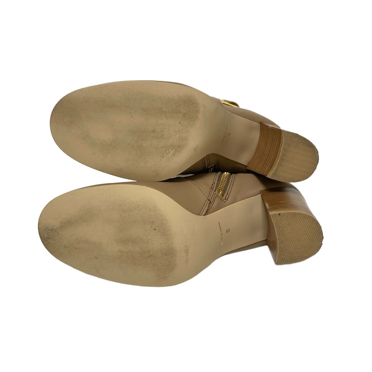  BLUE LABEL CRESTBRIDGE ブルーレーベルクレストブリッジ ショートブーツ S レディース - ベージュ レザー ブーティ ブーツ